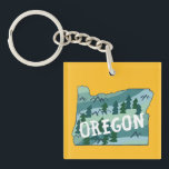 Oregon State Map Illustration Key Ring<br><div class="desc">Check out this fun Oregon State map illustration and be sure to also look in my shop for more matching items like mugs,  tshirts,  hats and more!</div>