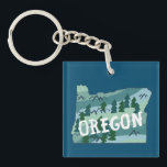 Oregon State Map Illustration Key Ring<br><div class="desc">Check out this fun Oregon State map illustration and be sure to also look in my shop for more matching items like mugs,  tshirts,  hats and more!</div>