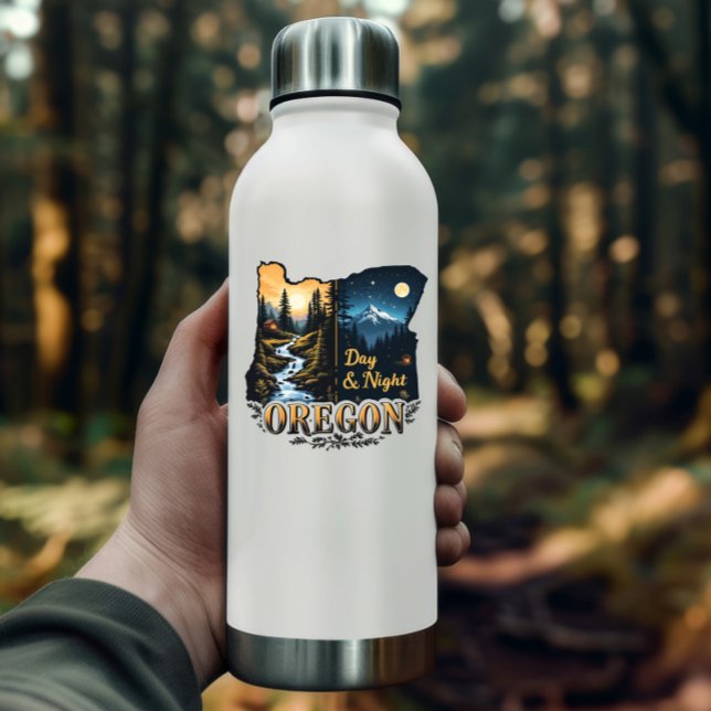 Oregon State Sticker | Day & Night Landscape Art (Oregon State Sticker | Day & Night Landscape Art by PiggyPrint Stickers.)