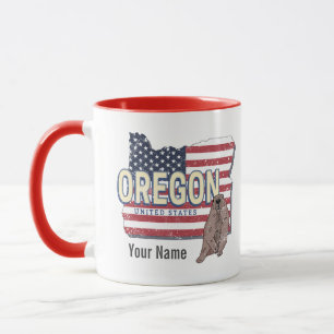 Oregon State United States Retro Map USA Souvenir Mug