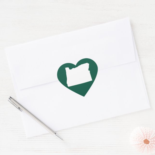 Oregon State White Heart Sticker (Envelope)