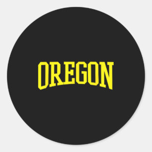Oregon - Throwback Design - Clic Classic Round Sticker