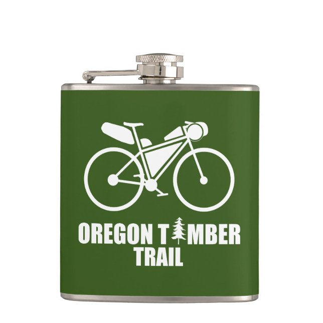 Oregon Timber Trail Bikepacking Hip Flask (Front)