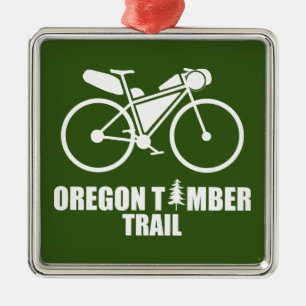 Oregon Timber Trail Bikepacking Metal Tree Decoration