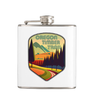 Oregon Timber Trail Colours Hip Flask