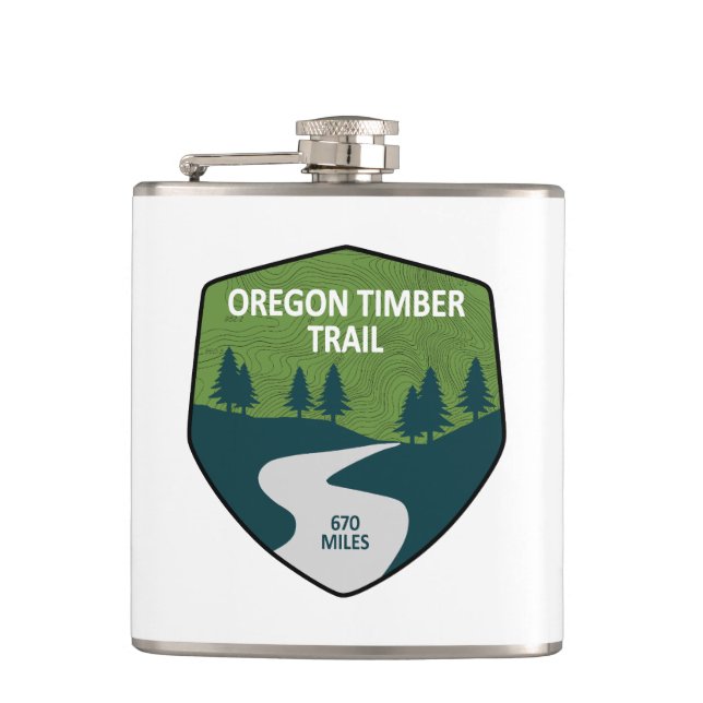Oregon Timber Trail Hip Flask (Front)