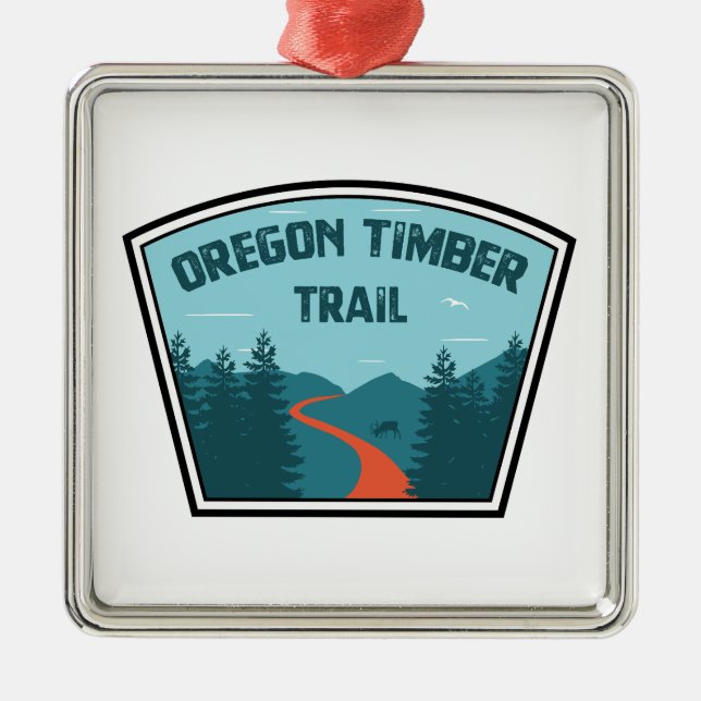 Oregon Timber Trail Metal Tree Decoration (Front)
