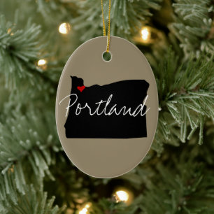 Oregon Town Ceramic Tree Decoration