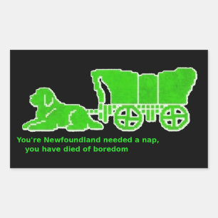 Oregon Trail Newfoundland napper Style Rectangular Sticker