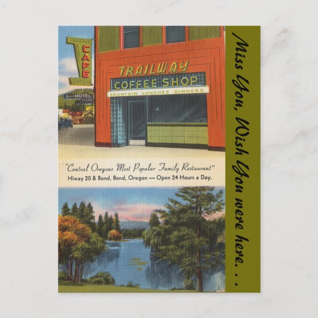 Oregon, Trailway Coffee Shop, Bend Postcard (Front)