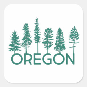 Oregon Trees Square Sticker