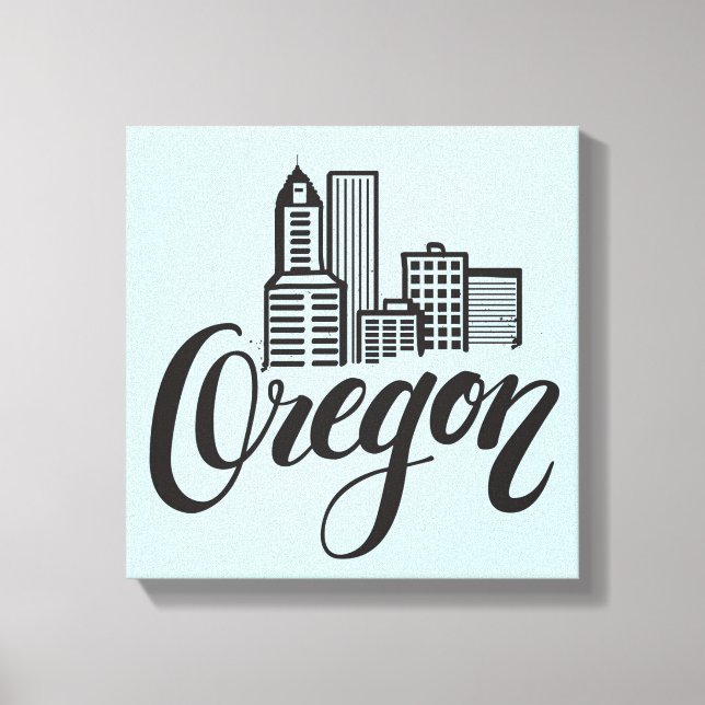 Oregon Typography Design Canvas Print (Front)
