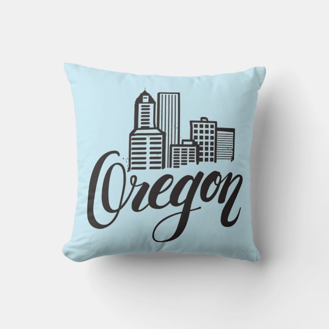 Oregon Typography Design Cushion (Front)
