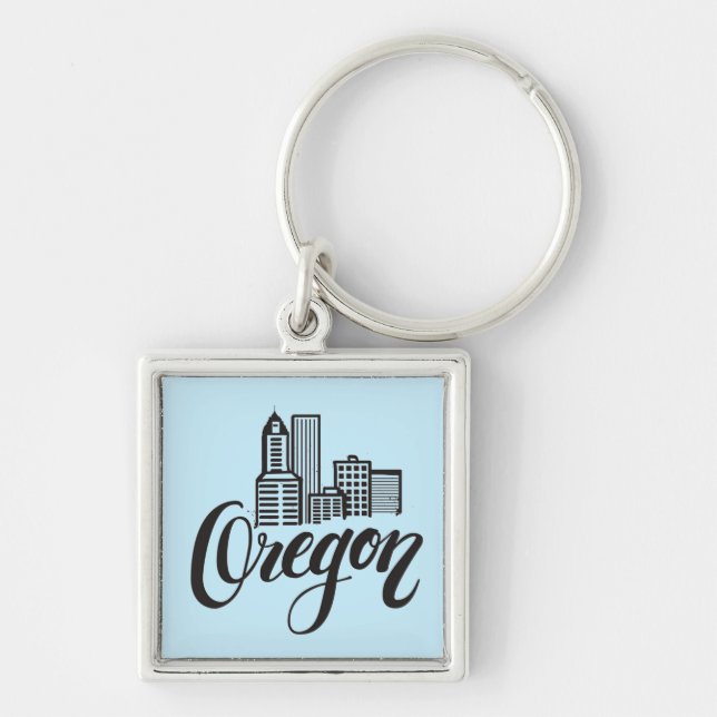 Oregon Typography Design Key Ring (Front)