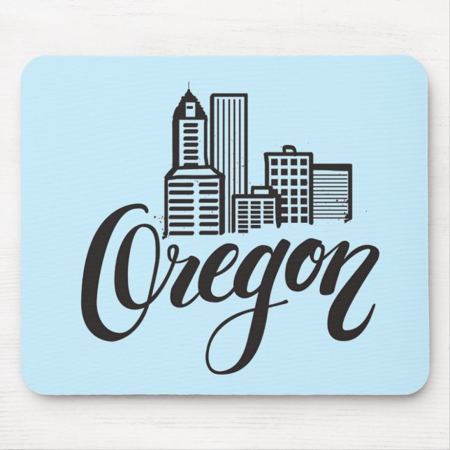 Oregon Typography Design Mouse Mat (Front)
