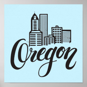 Oregon Typography Design Poster