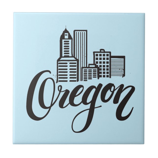 Oregon Typography Design Tile (Front)