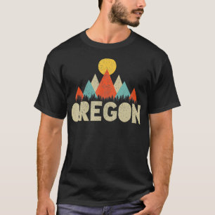 Oregon Vintage Minimal Mountains Nature Hiking Gif T-Shirt