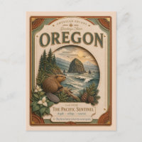 Oregon Vintage Paper Cut American Arcana