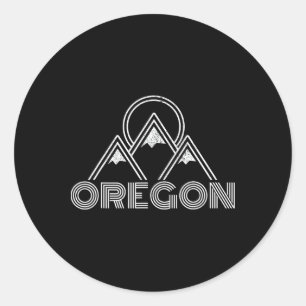 Oregon Vintage Retro Mountains Nature Hiking Souve Classic Round Sticker