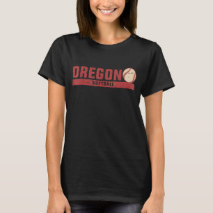 Oregon Vintage Softball Coach Team Retro Softball  T-Shirt