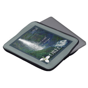 Oregon Waterfall Poster Laptop Sleeve