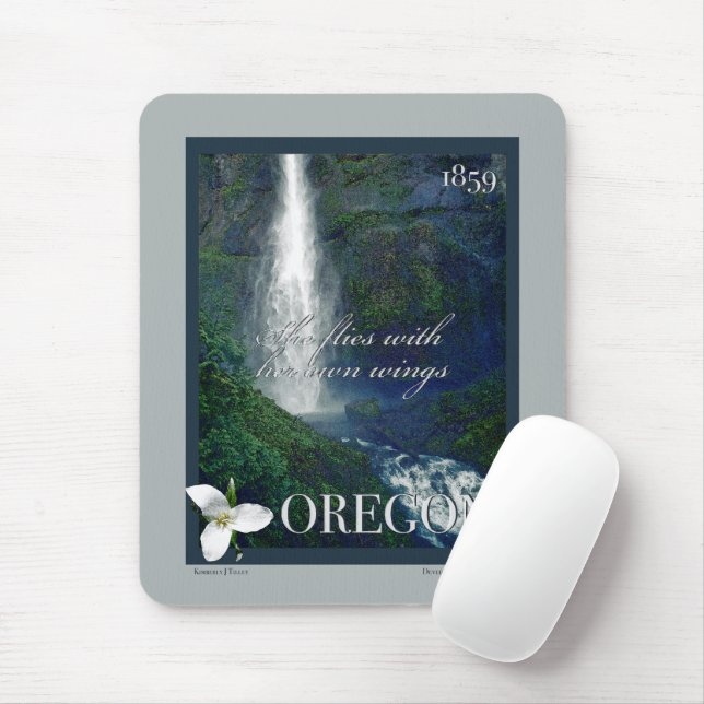 Oregon Waterfall Poster Mouse Mat (With Mouse)