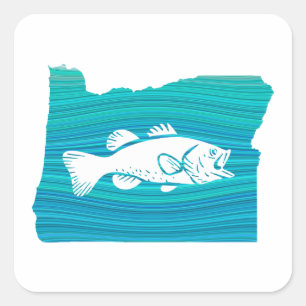 Oregon Wave Fishing Square Sticker
