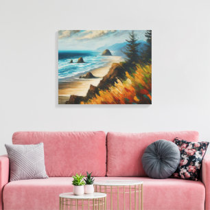Oregon Waves Seascape Abstract Canvas Print