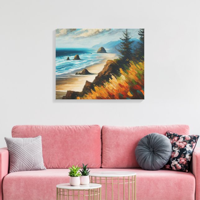 Oregon Waves Seascape Abstract Canvas Print (Insitu(LivingRoom))