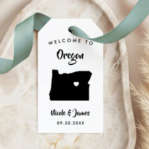 Oregon Wedding Welcome Bag Tags, Map Gift Tags