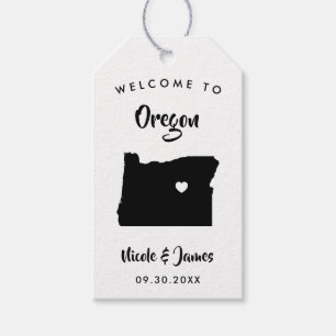 Oregon Wedding Welcome Bag Tags, Map Gift Tags