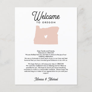 OREGON Welcome  Letter & Itinerary ANY COLOR