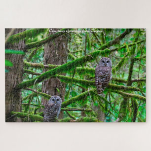 Oregon Wild Owl's.Christmas Greetings Jigsaw Puzzle