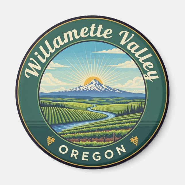 Oregon Willamette Valley Travel Magnet (Front)