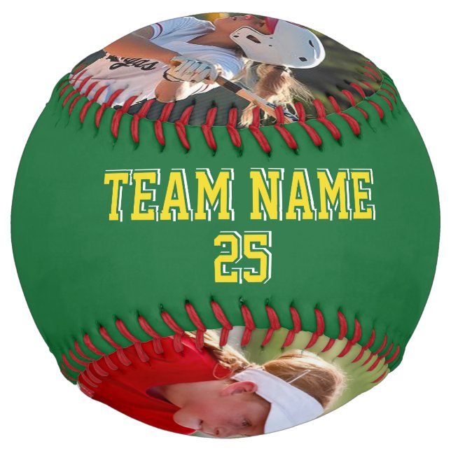 Oregon Yellow Green Custom 2 photos Softball (Back)