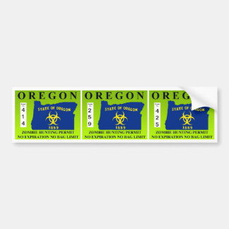 Oregon Zombie Hunting Permit Bumper Sticker