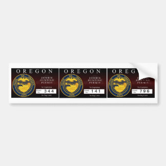 Oregon Zombie Hunting Permit V.2 Bumper Sticker