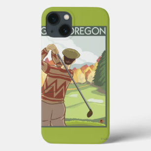 OregonGolf Scene Vintage Travel Poster iPhone 13 Case