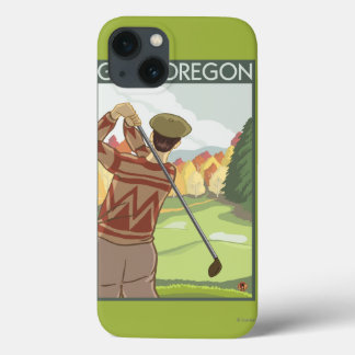 OregonGolf Scene Vintage Travel Poster iPhone 13 Case