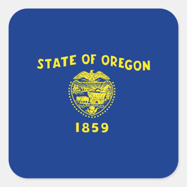 Oregonian Flag, Flag of Oregon Square Sticker (Front)