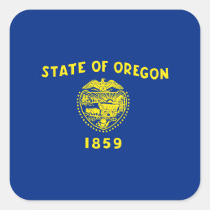 Oregonian Flag, Flag of Oregon Square Sticker