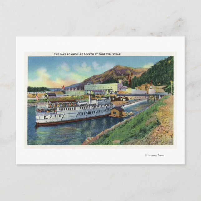 OregonLake Bonneville Steamer Docked at the Postcard (Front)