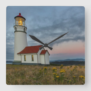 Oregon's oldest lighthouse at Cape Blanco State Square Wall Clock