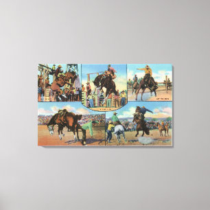 OregonScenic Views of Rodeo Bronco Busters Canvas Print