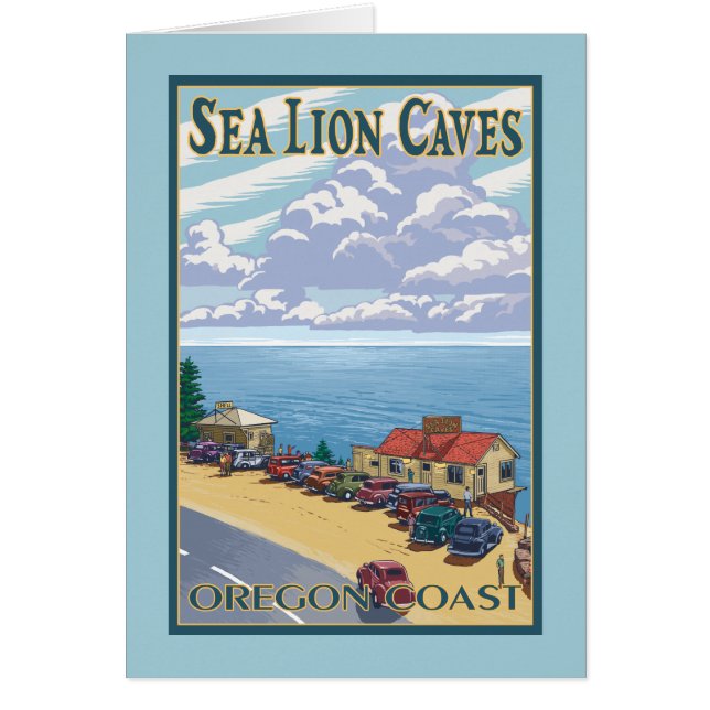 OregonSea Lion Caves Vintage Travel Poster (Front)