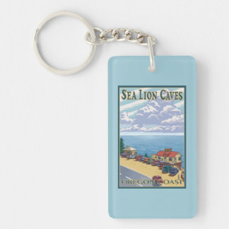 OregonSea Lion Caves Vintage Travel Poster Key Ring