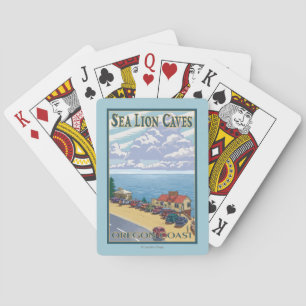 OregonSea Lion Caves Vintage Travel Poster Playing Cards
