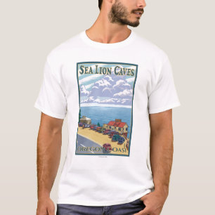 OregonSea Lion Caves Vintage Travel Poster T-Shirt