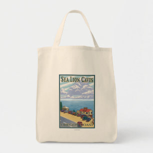 OregonSea Lion Caves Vintage Travel Poster Tote Bag